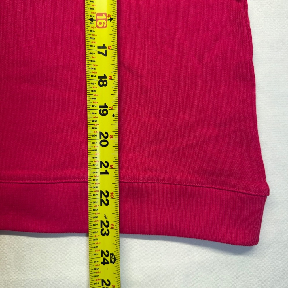 Talbots Pink Puff Sleeve Sweatshirt Top Gold Button Shoulder Cotton Small NWT - Picture 10 of 10